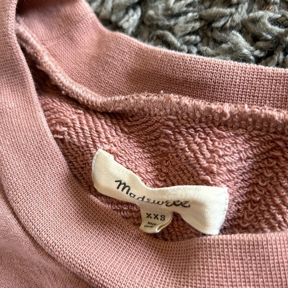 Madewell Puff-Sleeve Sweatshirt Tee Dusty Rose Size XXS - Picture 6 of 11